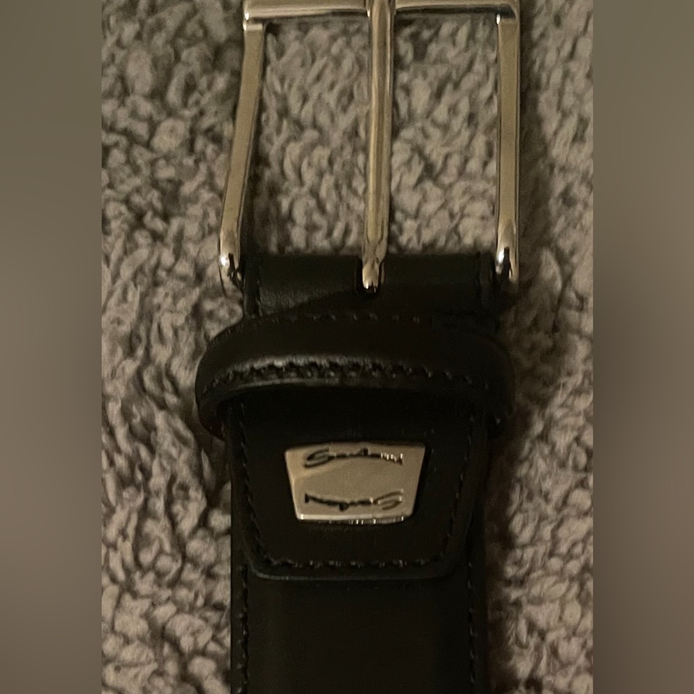 Black leather belt